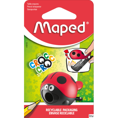 Temperówka Maped CROC CROC EASY 1 otwór BIEDRONKA 018114 z gumką w blisterze