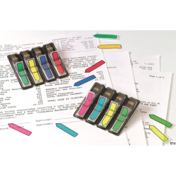 Zakładki indeksujące Post-It 3M, 12x43mm, strzałka, 96 sztuk, mix kolorów neonowy