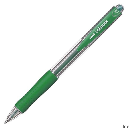 Długopis Uni SN-100 zielony z gumowym uchwytem, cienka linia 0,3 mm, wymienny wkład