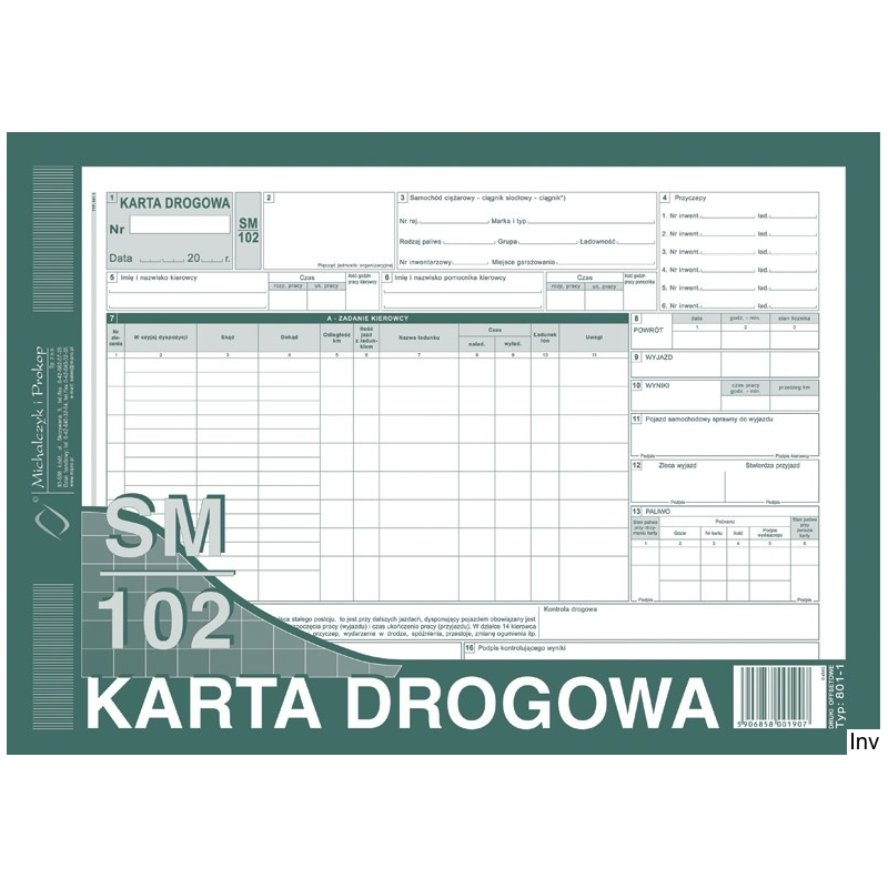 Karta drogowa A4 80 kartek offset DOTTS
