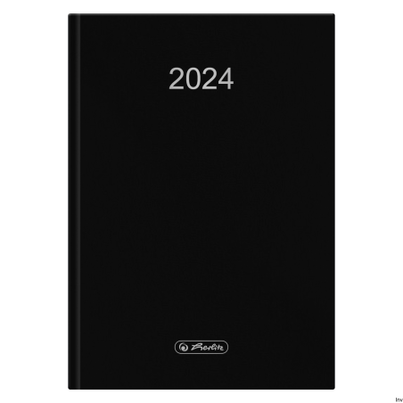Kalendarz Dzienny A5 Czarny 2024 Herlitz z Grawerem, 336 Stron, 80 g, 4 Języki