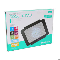 Podstawka chłodząca OMEGA z wentylatorem 14 cm i portem USB do laptopów 10"-15,6