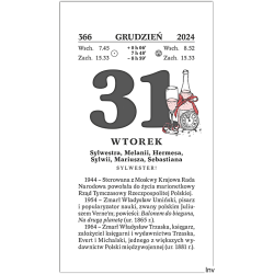 Kalendarz rodzinny zdzierak 76 x 135 mm Telegraph, 768 stron, papier gazetowy 45g, okładka kartonowa
