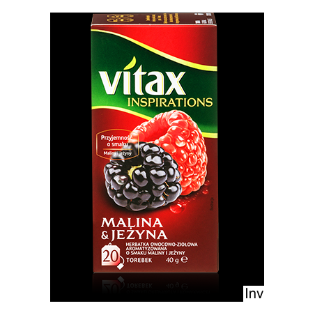Herbata Vitax Inspirations Malina & Jeżyna 20 torebek po 2 g