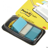 Zakładki indeksujące Post-It 3M, jaskrawoniebieskie, 25,4x43,2 mm, 50 sztuk, folia PP