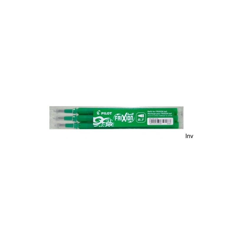 Wkład do pióra kulkowego Frixion zielony 0,35 mm opakowanie 3 sztuki PILOT