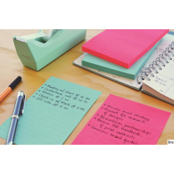 Bloczek samoprzylepny Post-It 152x102mm, 45 sztuk, niebieski, super sticky