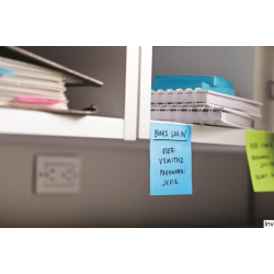Bloczek samoprzylepny Post-It 152x102mm, 45 sztuk, niebieski, super sticky
