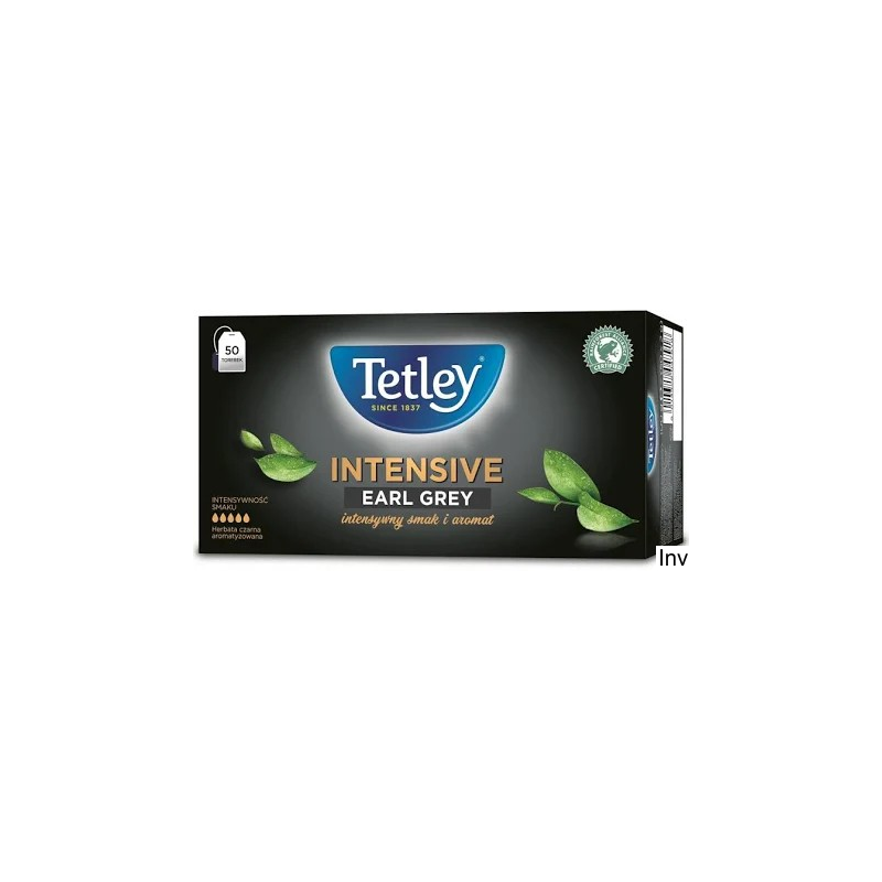 Herbata Tetley Intensive Earl Grey czarna 50 saszetek z zawieszką