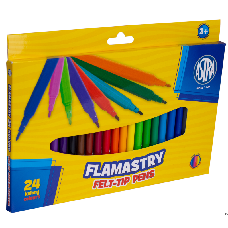 Flamastry Astra CX 24 kolory z wentylowaną skuwką
