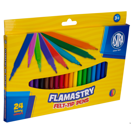 Flamastry Astra CX 24 kolory z wentylowaną skuwką