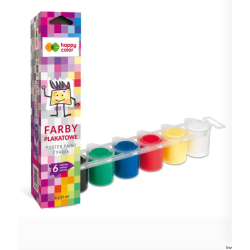 Farba plakatowa Happy Color Tempera 6 kolorów x 25 ml