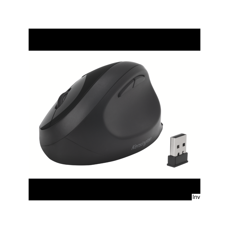 Kensington Bezprzewodowa mysz Pro Fit Ergo K75404EU z podparciem nadgarstka, 128-bitowym szyfrowaniem, czarna