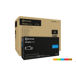 Rękawice nitrylowe bezpudrowe Nitrylex Basic, czarne, rozmiar L, 100 sztuk