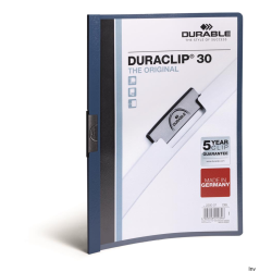 Skoroszyt zaciskowy Durable Duraclip Original A4 granatowy 30 kartek