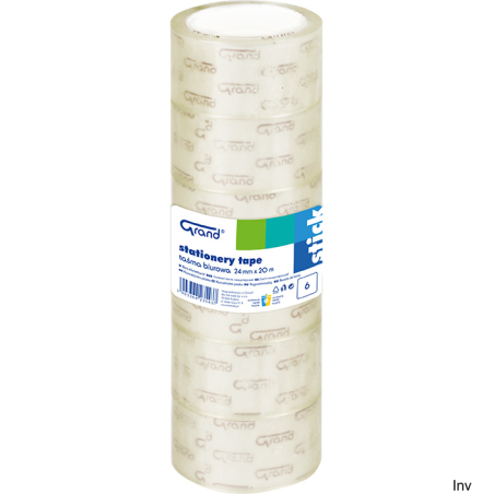 Taśma biurowa Grand 24mm x 20m przezroczysta 6 sztuk