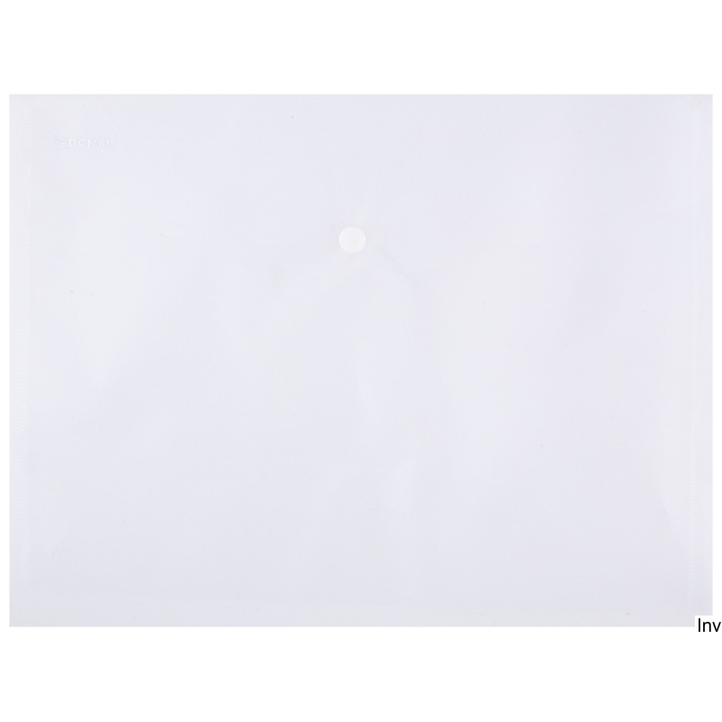 Teczka kopertowa przezroczysta A4 Donau 180µm z zatrzaskiem, wymiary 332x236mm