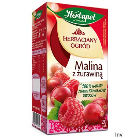 Herbata Herbapol czarna z maliną i żurawiną 20 saszetek