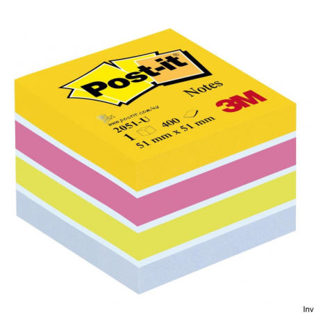 Post-It 3M Mini Kostka Samoprzylepna Ultra 51x51mm, 1x400 kart, 70-72gsm