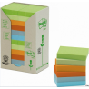 Bloczki ekologiczne Post-it 3M 653-1RPT pastelowe 38x51 mm, 24 sztuki po 100 kartek