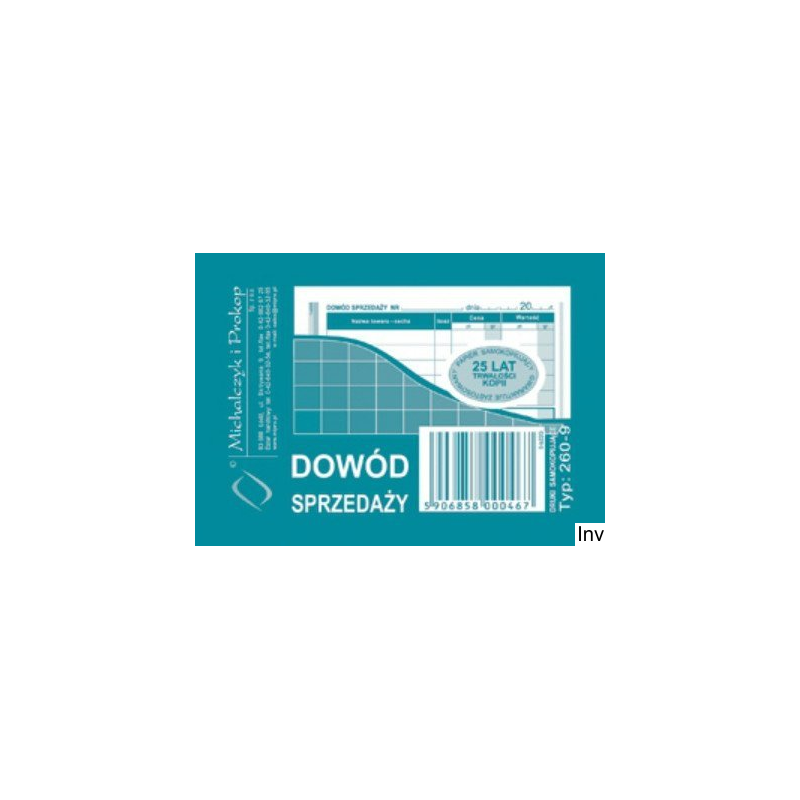 Dowód sprzedaży A7, 80 kartek wielokopia, 10-260-9 DOTTS