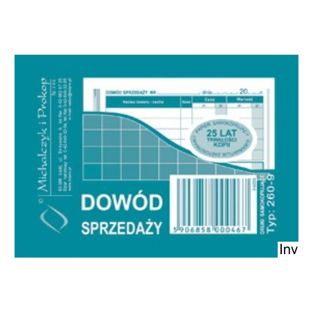 Dowód sprzedaży A7, 80 kartek wielokopia, 10-260-9 DOTTS