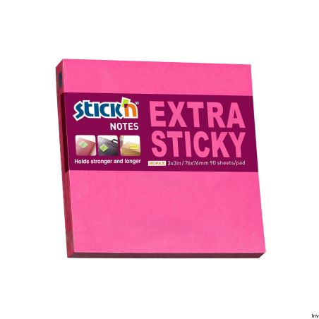 Notes samoprzylepny EXTRA STICKY 76x76 mm różowy neon 90 kartek MAPED