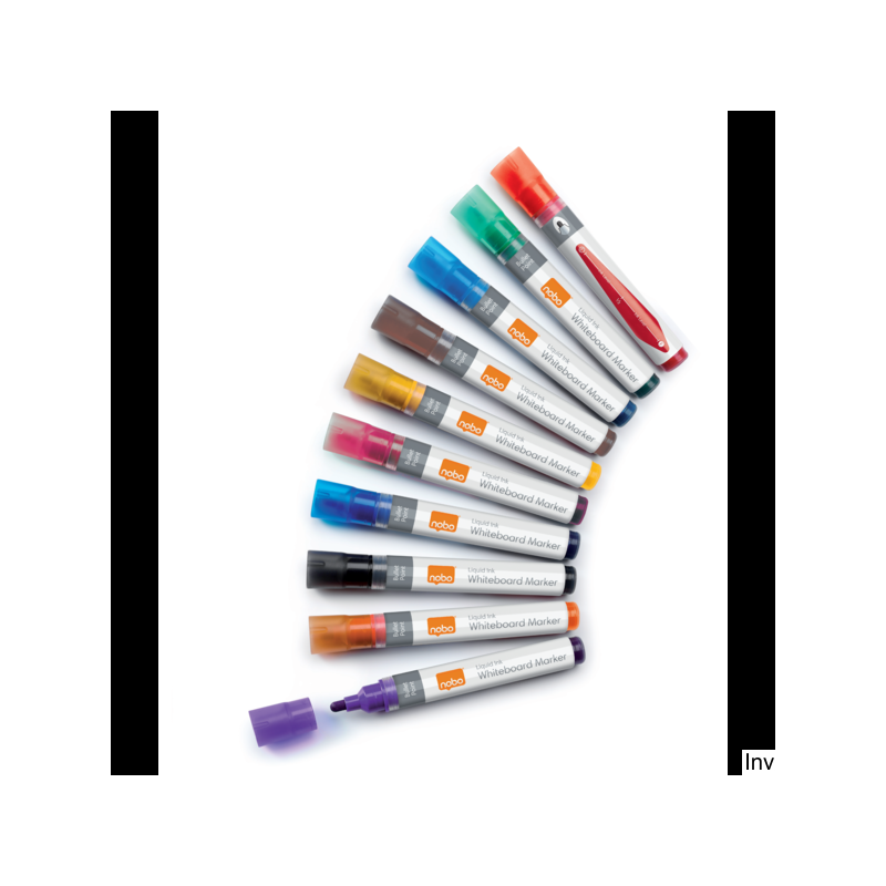 Markery suchościeralne Nobo Liquid Ink, różne kolory, 10 sztuk