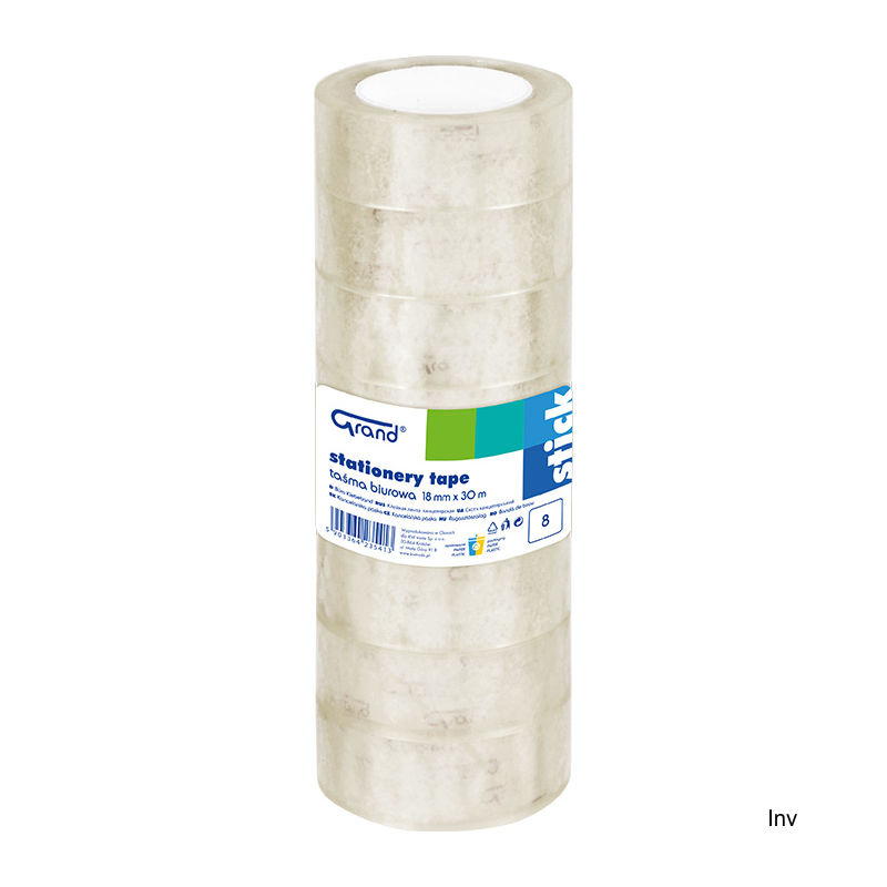 Taśma biurowa GRAND 18mm x 30m przezroczysta 8 sztuk