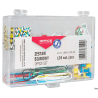 Zestaw biurowy Office Products 135 sztuk: pinezki tablicowe i spinacze w organizerze