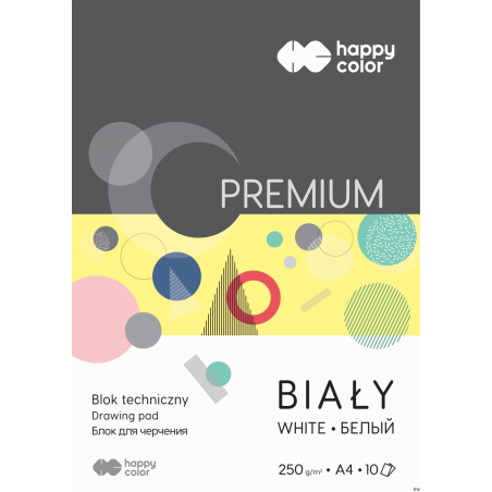 Blok techniczny biały 250g A4 Happy Color 3725