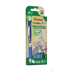 Pióro kulkowe PENTEL ENERGEL ECO komplet 4 sztuk BL77E-ST4ACCCPL