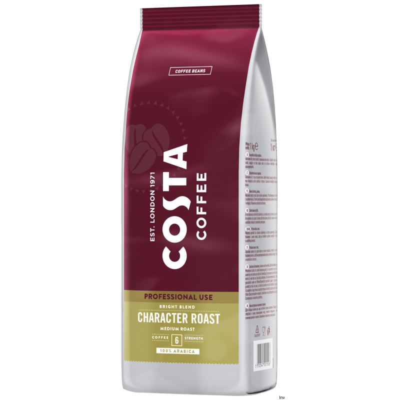Kawa ziarnista Costa Coffee Pro Bright Blend 1kg, 100% arabika, idealna do espresso i kaw mlecznych