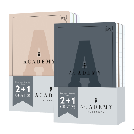 Zeszyt A5 60 kartek w linię 90 g (3 sztuki) Interdruk Academy Hybrid Mix