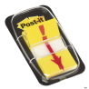 Zakładki indeksujące Post-It 3M z nadrukiem wykrzyknika, 25,4x43,2 mm, kolor żółto-czerwony, 50 sztuk
