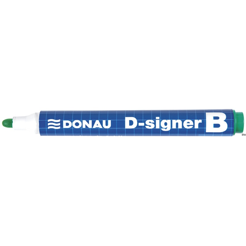 Marker Donau D-SIGNER, zielony, okrągła końcówka 4 mm, odporność na wysychanie do 72 godzin, długość linii 200 m