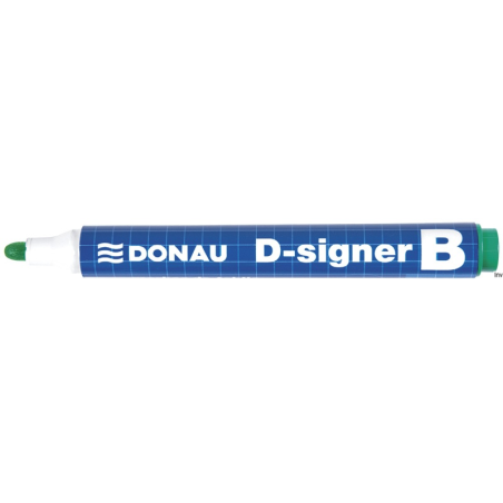 Marker Donau D-SIGNER, zielony, okrągła końcówka 4 mm, odporność na wysychanie do 72 godzin, długość linii 200 m