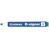 Marker Donau D-SIGNER, zielony, okrągła końcówka 4 mm, odporność na wysychanie do 72 godzin, długość linii 200 m