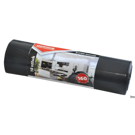 Worki na śmieci Office Product, super mocne, 160l, 10 sztuk, czarne, 90x110 cm