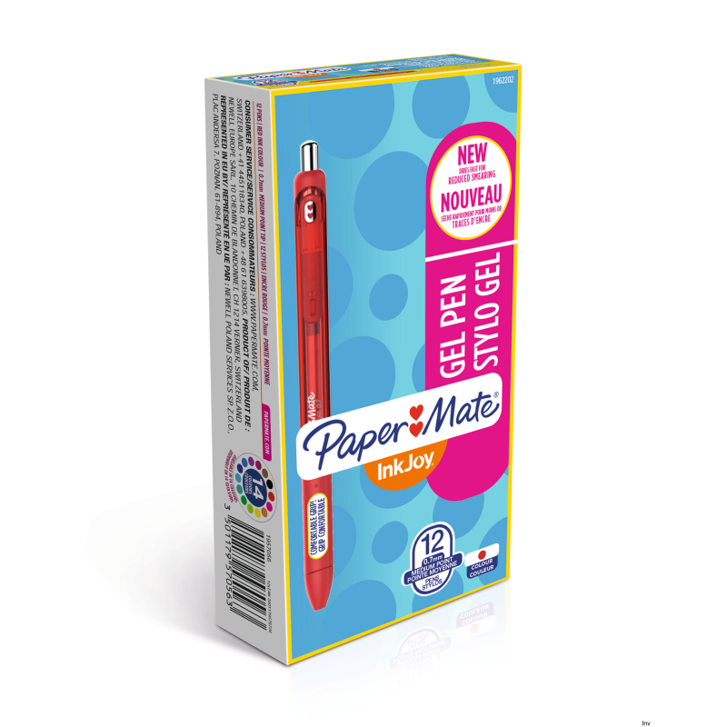 Pióro żelowe Paper Mate InkJoy 0.7mm czerwone 1957056