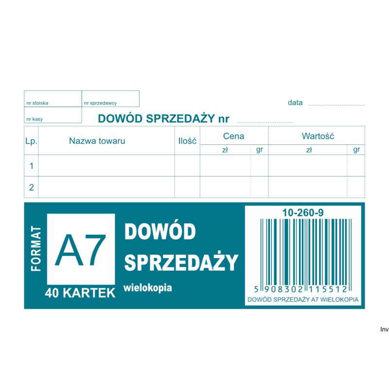 Dowód sprzedaży A7 80 kartek Michalczyk i Prokop
