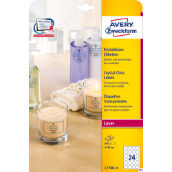 Etykiety przezroczyste Avery Zweckform L7780-25 Q40 A4 25 arkuszy do druku laserowego