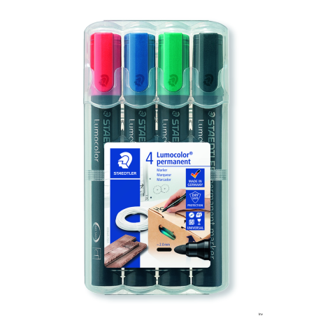 Markery permanentne Staedtler Lumocolor 352S 4 sztuki w etui okrągłe 2 mm
