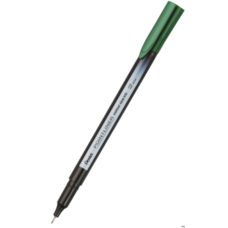 Cienkopis Pentel Pointliner Colour, zielony, tusz na bazie wody, grubość linii 0,4 mm