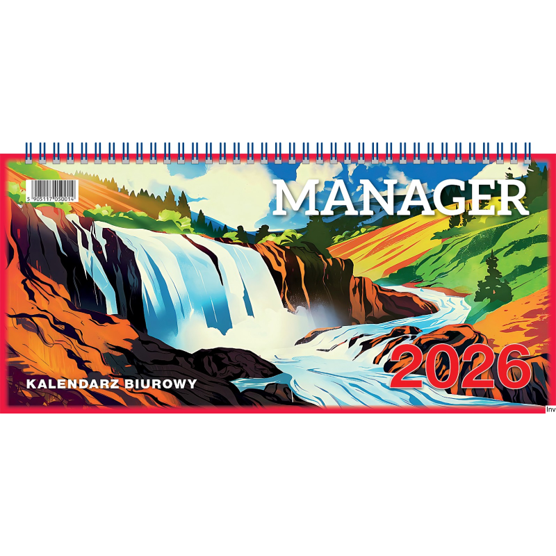 Kalendarz biurkowy TELEGRAPH MANAGER 320 x 150 mm, dwustronny, 56 stron, spirala, papier kredowany 150g