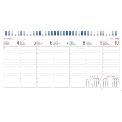 Kalendarz biurkowy TELEGRAPH MANAGER 320 x 150 mm, dwustronny, 56 stron, spirala, papier kredowany 150g