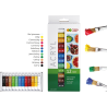 Farba akrylowa Happy Color zestaw 12 kolorów 12 ml do malowania na drewnie, papierze, szkle, metalu i tkaninach