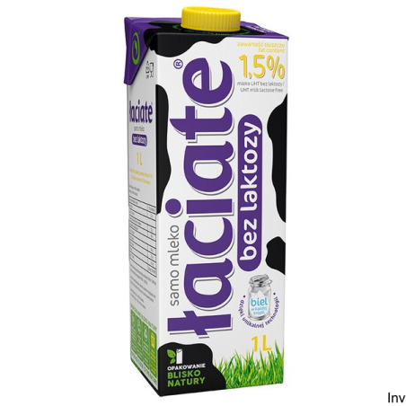 Mleko ŁACIATE UHT bez laktozy 1,5% 1 litr