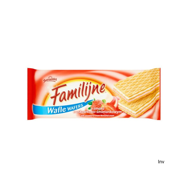Wafle FAMILIJNE truskawkowo-śmietankowe 180 g Jutrzenka