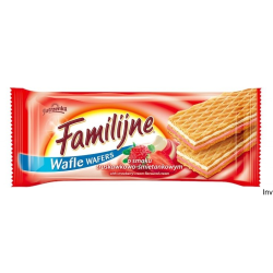 Wafle FAMILIJNE truskawkowo-śmietankowe 180 g Jutrzenka